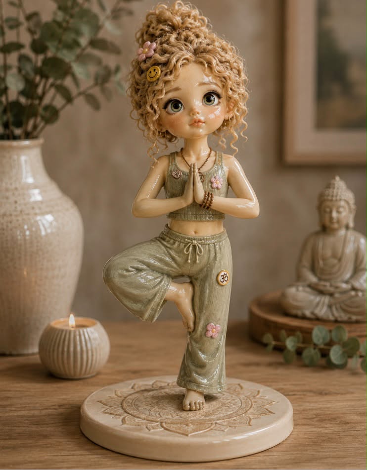yoga yapan kız 3 lü set silikon kalıp 13 cm. - Görsel 2