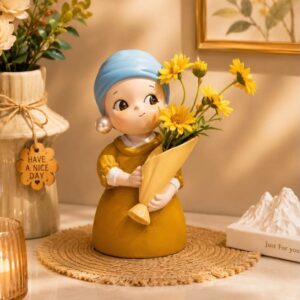 inci küpeli kız buketli silikon kalıp 22 cm