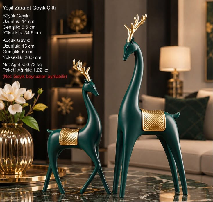 Loft Kübik Geyik Biblo Silikon Kalıbı 2 li