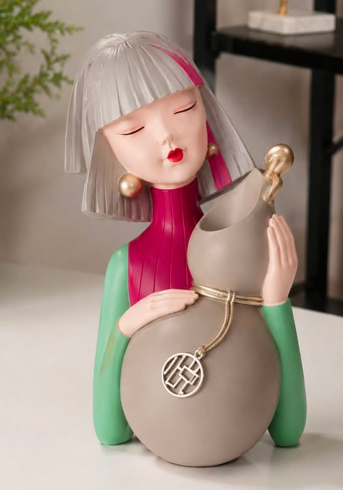 vazolu kız küt saçlı silikon kalıp 28 cm - Görsel 4