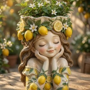 limon kız saksı 18 cm silikon kalıp no99
