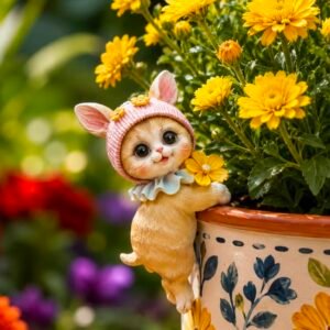 saksı süsü kedi silikon kalıp 8 cm