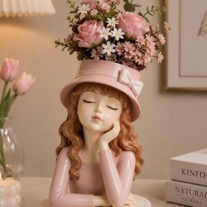 Şapkalı kız saksı silikon kalıp 22 cm
