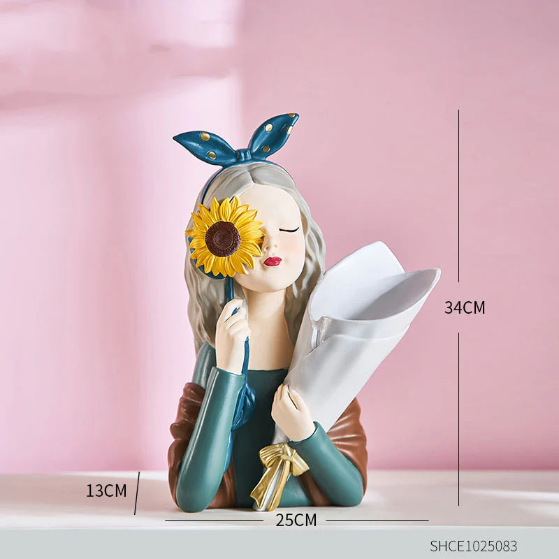 buketli ayçiçek detaylı 35 cm silikon kalıp - Görsel 3