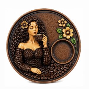 kahve desen tabak 18 cm 2 adet magnet 7cm 5 cm silikon kalıp