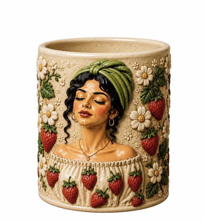 Çilek kız kaşıklık 13 cm silikon kalıp