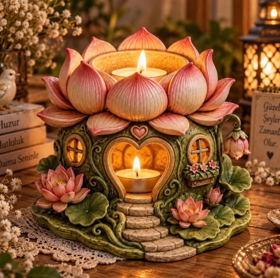 lotus tütsülük ve mumluk 13 cm silikon kalıp