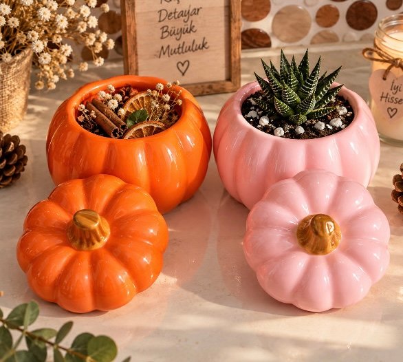 balkabağı 13 cm kapaklı kutu silikon kalıp