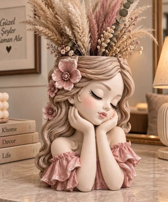 kız vazo silikon kalıp 22 cm