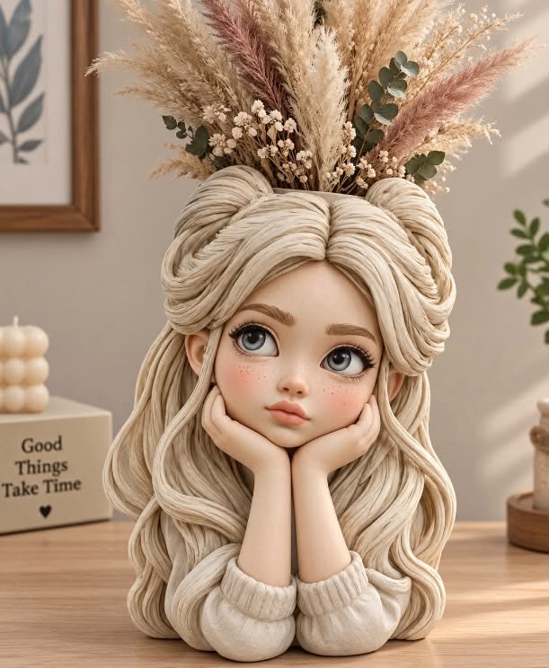 kız vazo silikon kalıp 22 cm