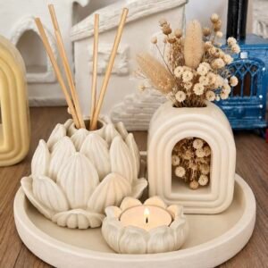 lotus vazo set silikon kalıp 4lü set