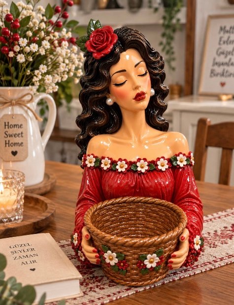 sepetli kız silikon kalıp 24 cm
