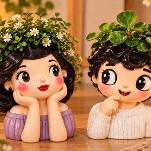 sevimli 2li saksı silikon kalıp 12 cm