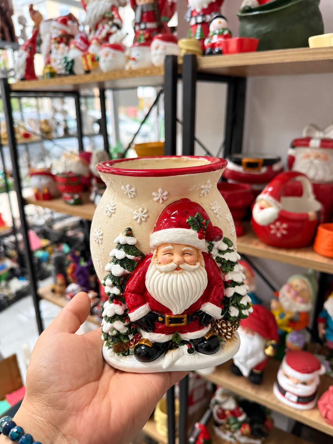 noel baba saksı kalemlik silikon kalıp 15 cm