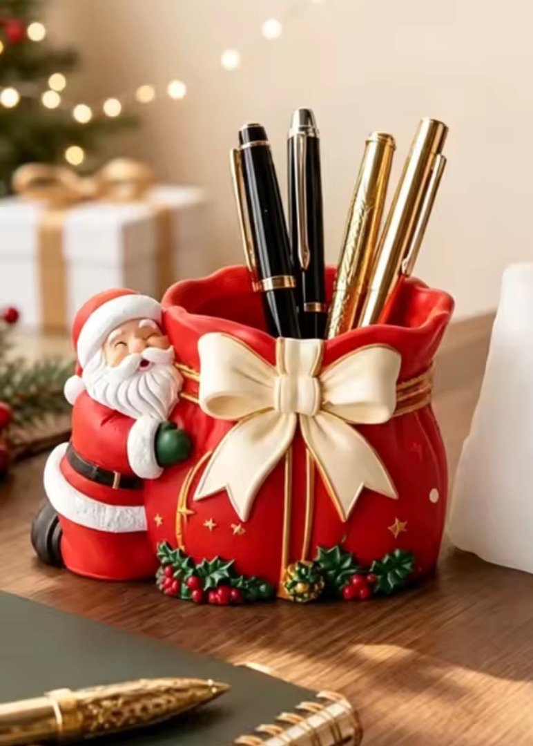 noel baba kalemlik silikon kalıp 12 cm - Görsel 2