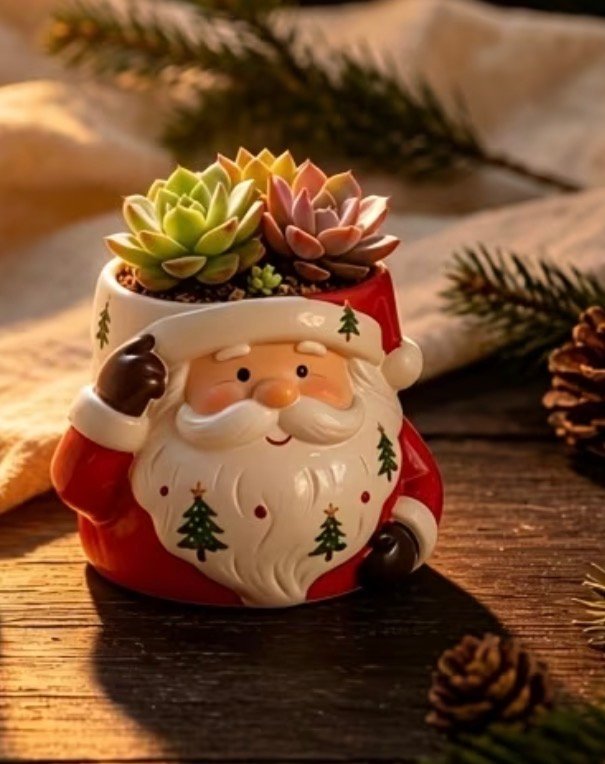 noel baba mumluk saksı silikon kalıp 9 cm - Görsel 2