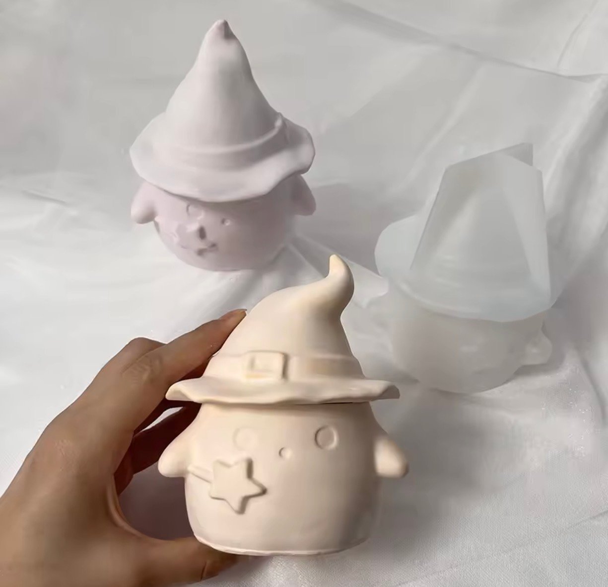 sevimli kapaklı kutu mumluk silikon kalıp 13 cm