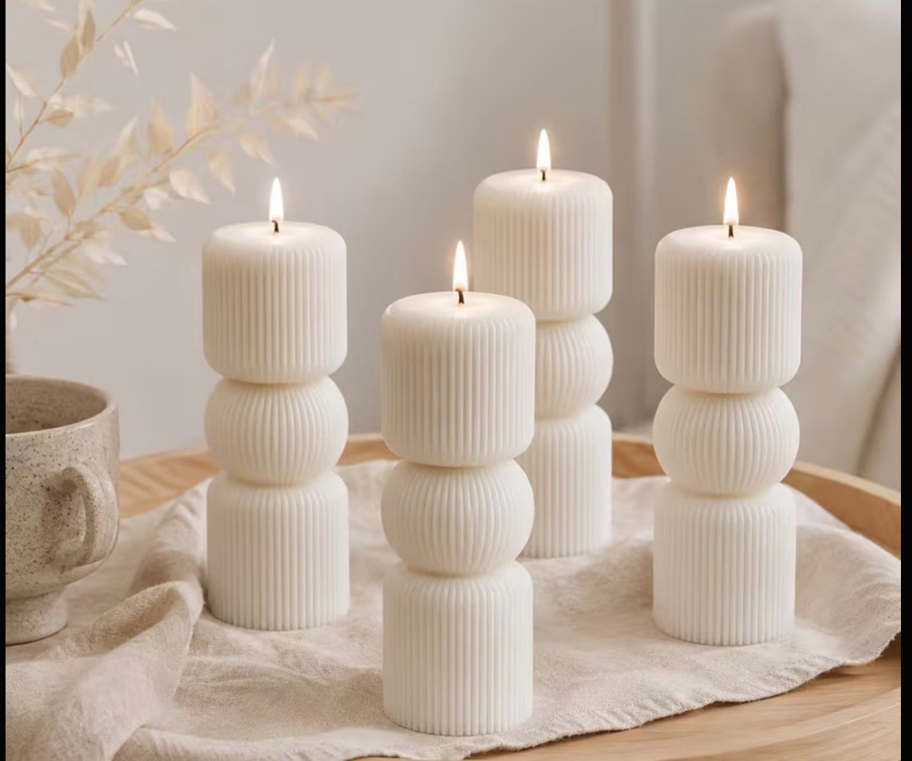 mum çizgili 15 cm silikon kalıp